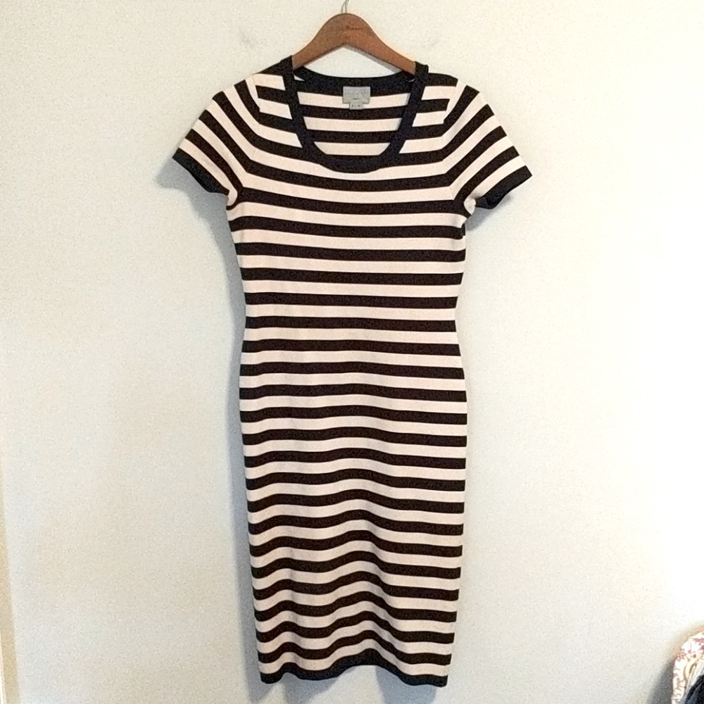 Jason Wu Grey striped stretchy dress size small